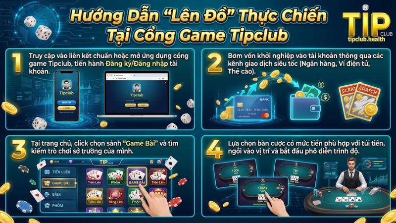 Các bước đăng nhập và tham gia bàn cược game bài tại cổng game Tipclub Các bước đăng nhập và tham gia bàn cược game bài tại cổng game Tipclub