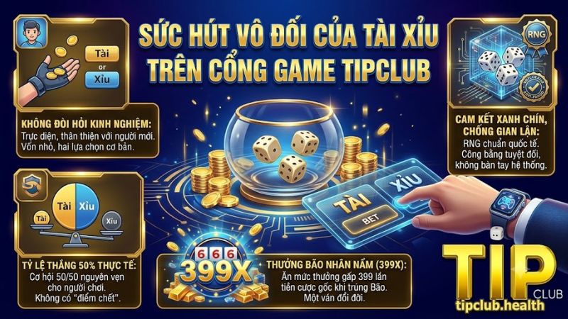 Giao diện bàn cược Tài Xỉu xanh chín và bắt mắt tại cổng game Tipclub Giao diện bàn cược Tài Xỉu xanh chín và bắt mắt tại cổng game Tipclub