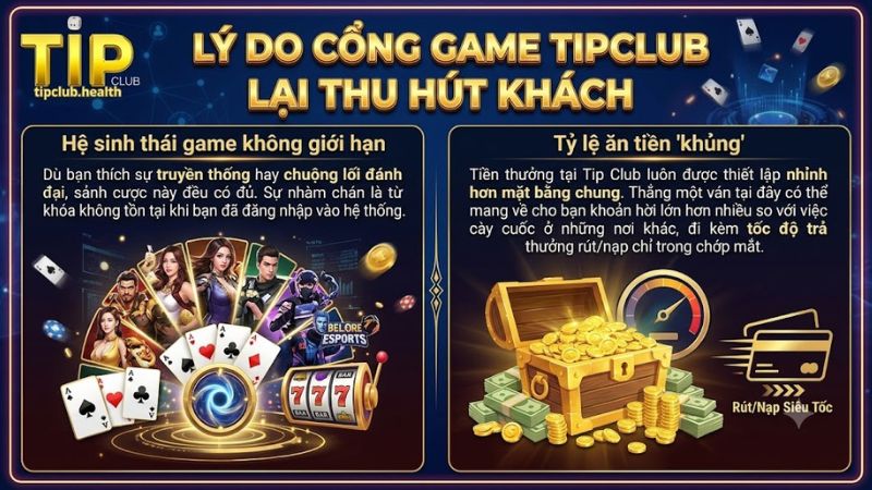 Giao diện mượt mà và tỷ lệ trả thưởng siêu hấp dẫn trên hệ thống Tip Club Giao diện mượt mà và tỷ lệ trả thưởng siêu hấp dẫn trên hệ thống Tip Club