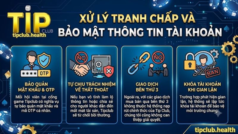 Hệ thống bảo mật và giải quyết tranh chấp tài khoản Tipclub Hệ thống bảo mật và giải quyết tranh chấp tài khoản Tipclub