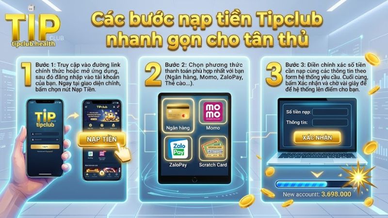 Hướng dẫn các bước nạp tiền Tipclub nhanh gọn