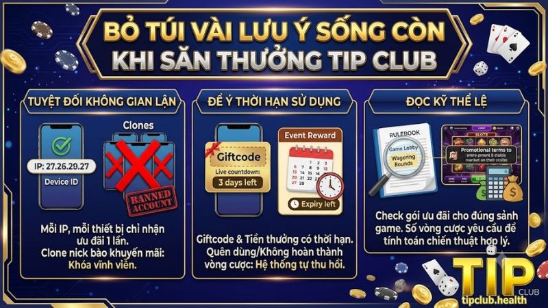 Những lưu ý quan trọng khi tham gia nhận thưởng tại Tip Club Những lưu ý quan trọng khi tham gia nhận thưởng tại Tip Club