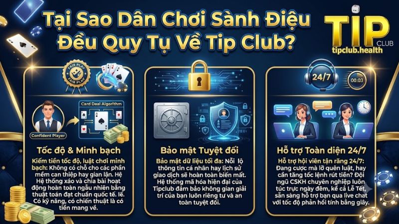 Những ưu điểm và đặc quyền vượt trội khi tham gia đánh bài trên Tip Club Những ưu điểm và đặc quyền vượt trội khi tham gia đánh bài trên Tip Club