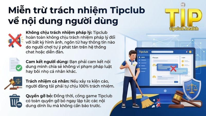 Quy định nội dung và chính sách miễn trừ trách nhiệm tại cổng game Tipclub Quy định nội dung và chính sách miễn trừ trách nhiệm tại cổng game Tipclub