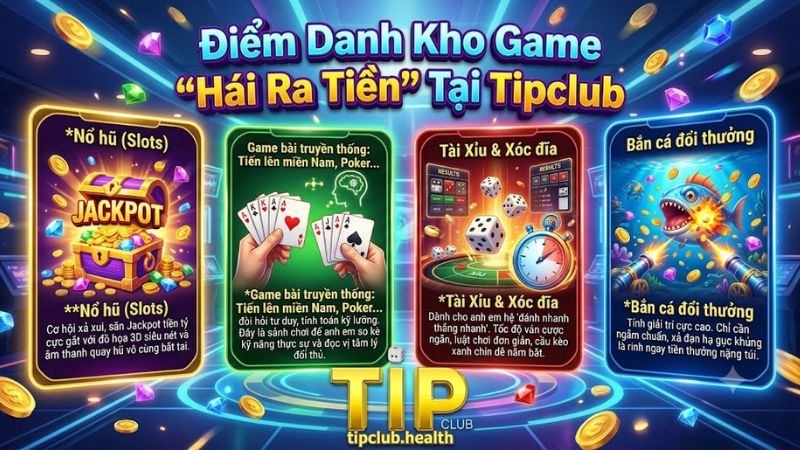 Trải nghiệm kho game nổ hũ, tài xỉu, game bài đa dạng tại Tipclub Trải nghiệm kho game nổ hũ, tài xỉu, game bài đa dạng tại Tipclub